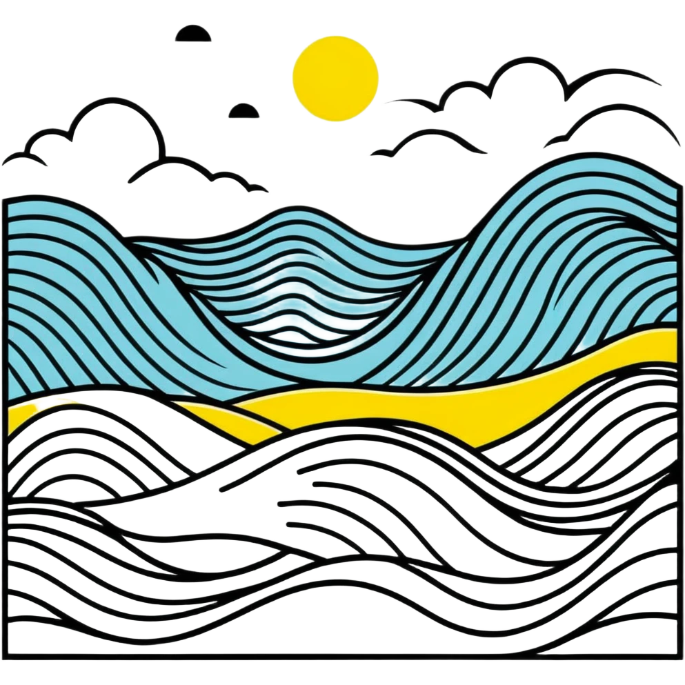 Stylized wave with Ukrainian pattern emoji