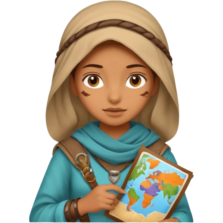 Girl + hood + map,Desert Nomads. emoji