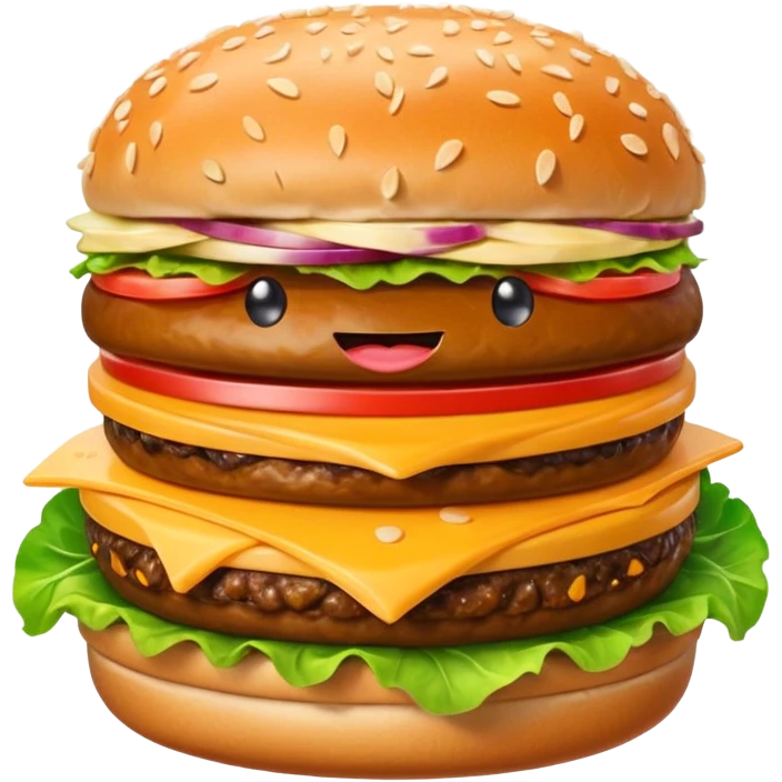 hamburger character with eyes and mouth emoji