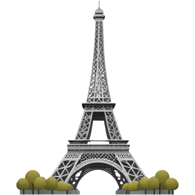 Ultra simple Eiffel Tower with most basic shape and flat colors emoji