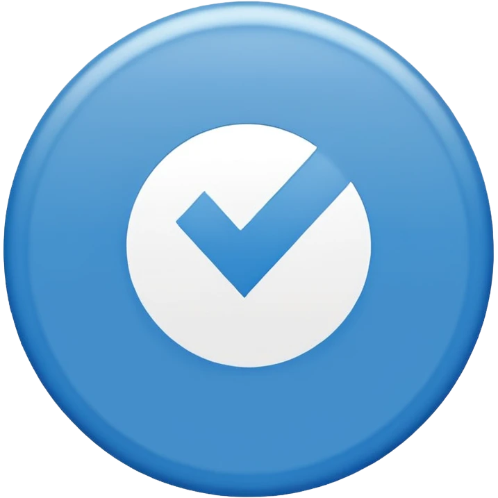 Centang putih di dalam lingkaran biru emoji