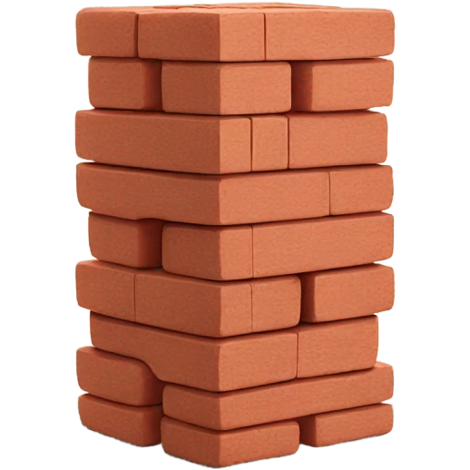 jenga with red bricks emoji