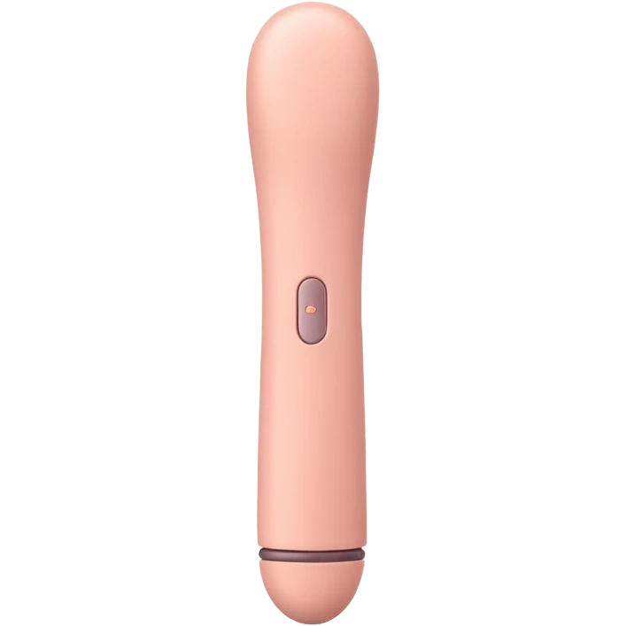 minimal flat emoji of a sleek female vibrator, soft blush and nude tones, smooth matte silicone texture, rounded elegant shape, clean vector style, no background, high-quality icon emoji