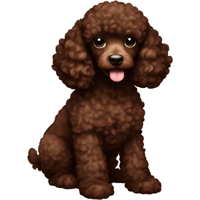 Chocolate brown poodle puppy emoji