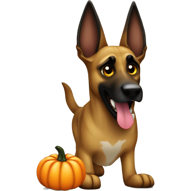 malinois run pumpkin scary spooky halloween emoji