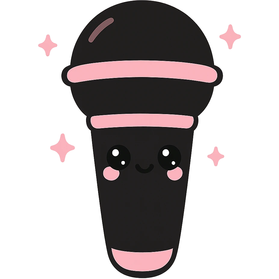 BLACKPINK-inspired object, black and pink colors, cute and charming design emoji