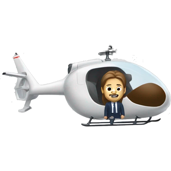 White Man with long brown hair flies rc helicopter  emoji
