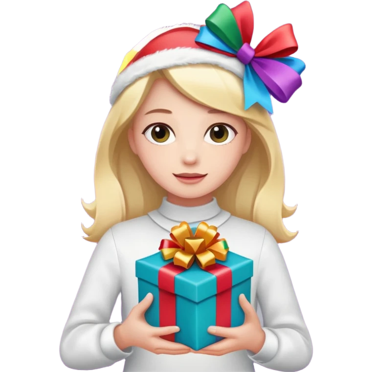 Person holding a gift emoji