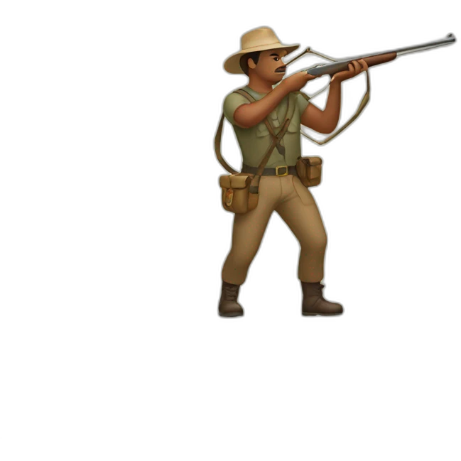 A man hunting in the wild emoji
