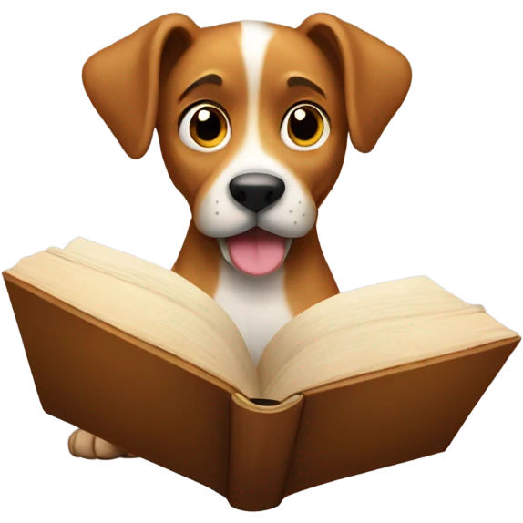 dog reading a book emoji