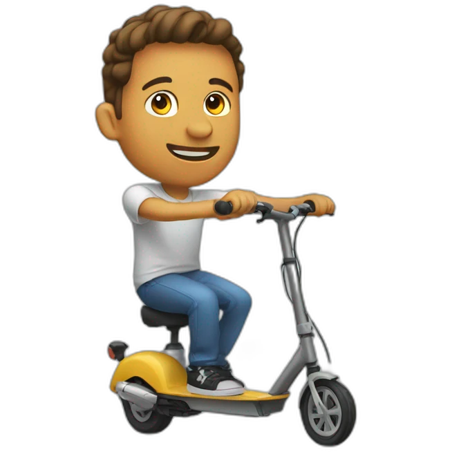Man doing freestyle Scooter tricks emoji
