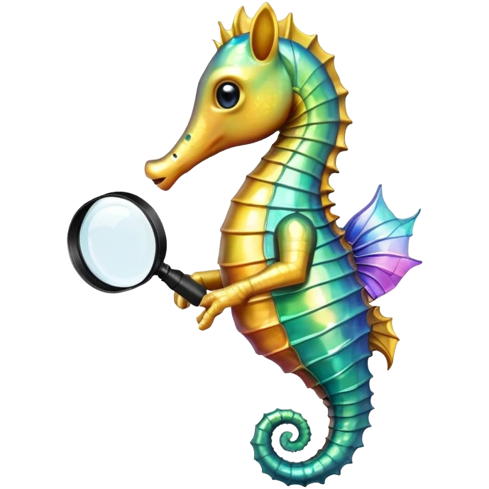 seahorse with magnifying glass emoji