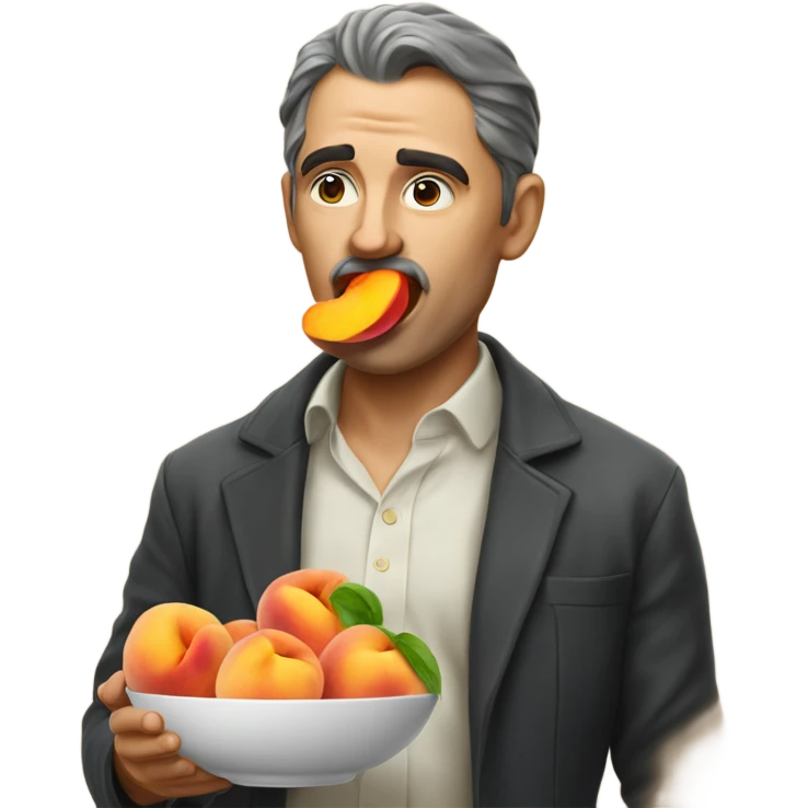 man licking peach emoji
