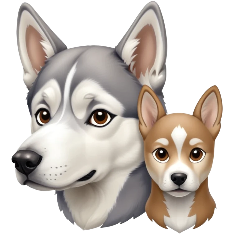 husky and fawn Great Dane  emoji