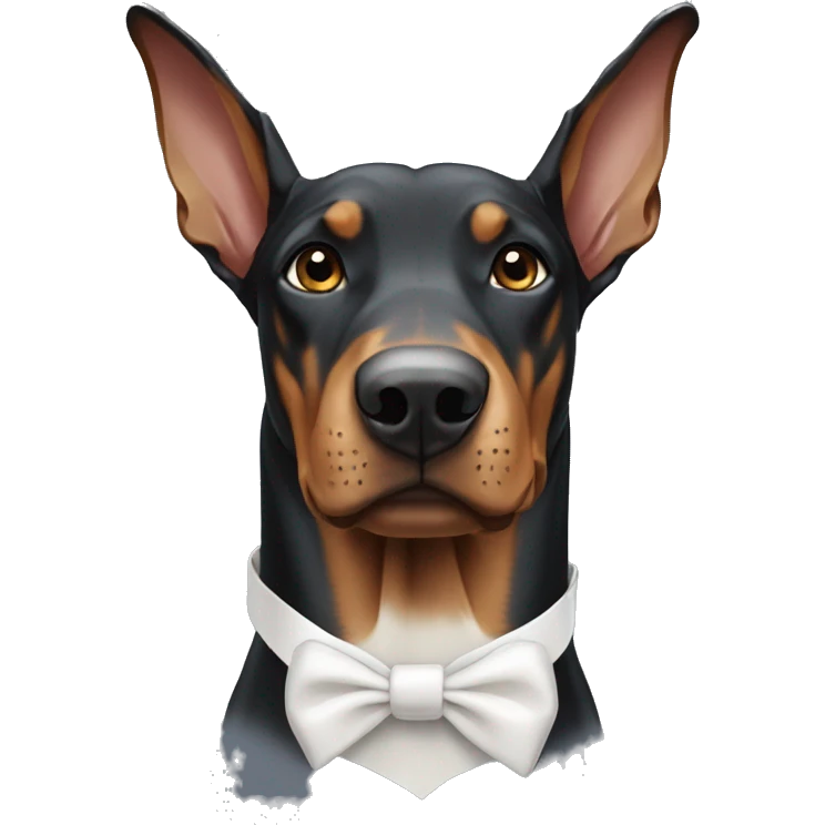 Doberman with a white bow emoji