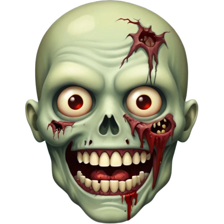 faça um zumbi mostrando o dente emoji