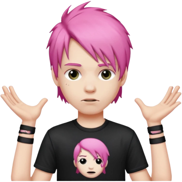 pink haired metalhead boy emoji
