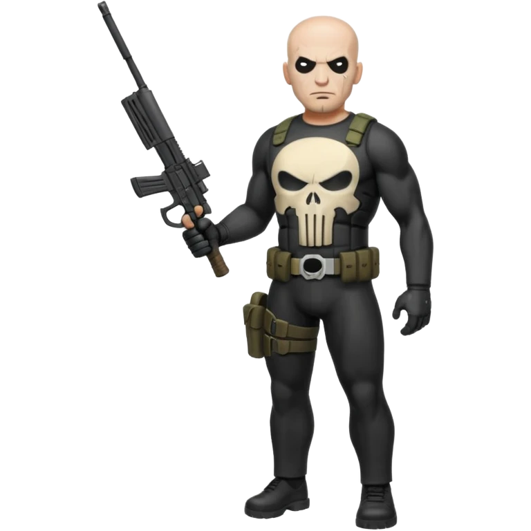 full body punisher and bald with weapons emoji