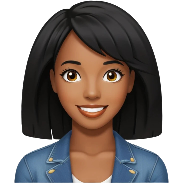 Kelly Rowland with black hair emoji