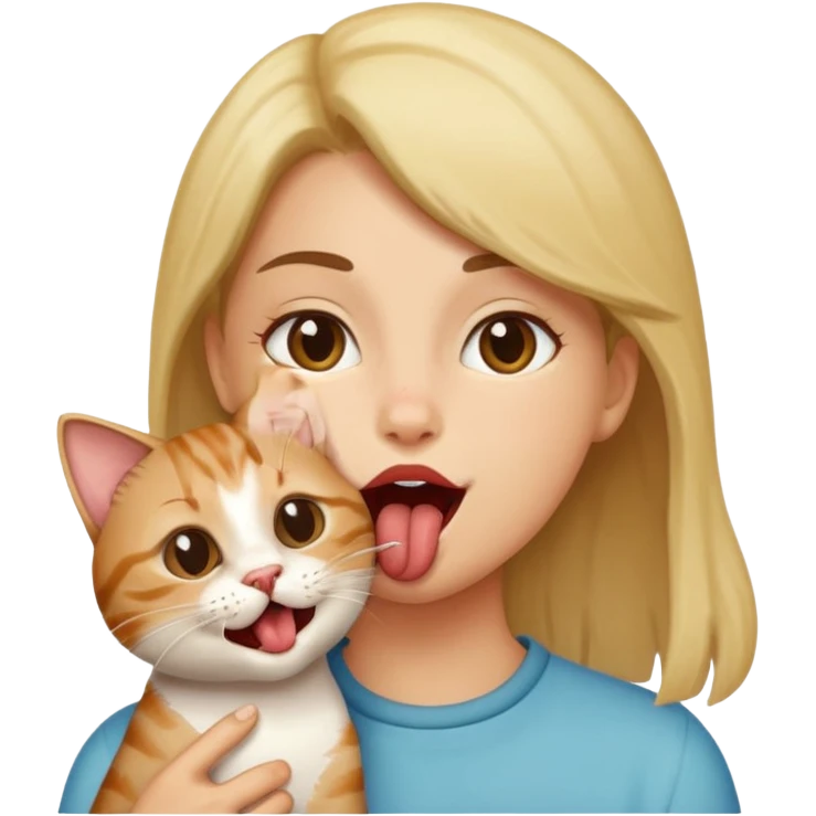 Licking a cat emoji