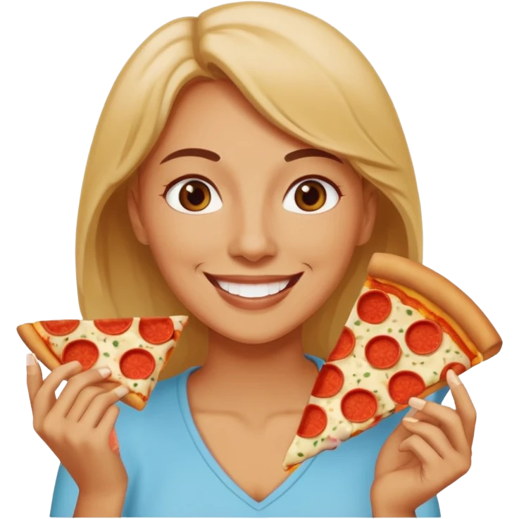 Mom eating a pizza emoji