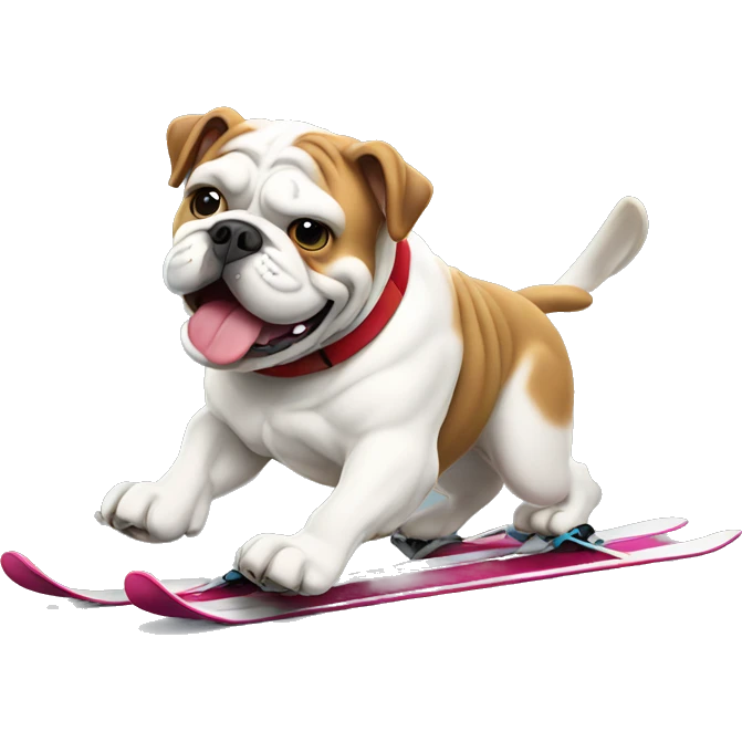 English bulldog skiing emoji