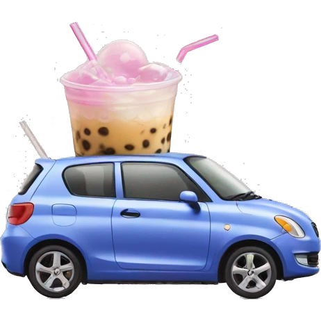 Crazy car drinking bubble tea  emoji