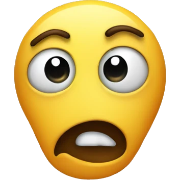 a crying smiley face with a twisted face and eyes crossed over his nose. emoji