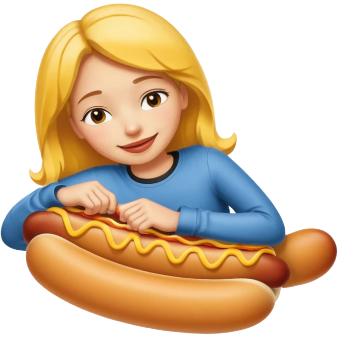 Girl smiling in handcuffs sleeping on hot dog  emoji