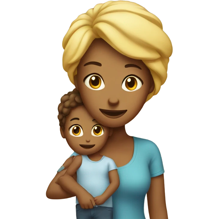 Mom with kid on her head emoji