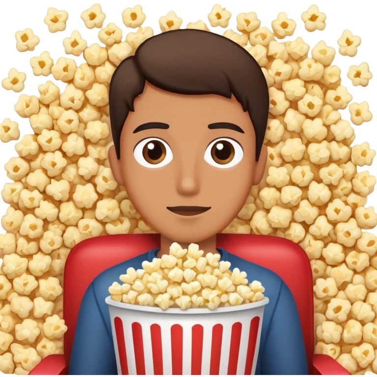 person watching a movie with popcorn emoji