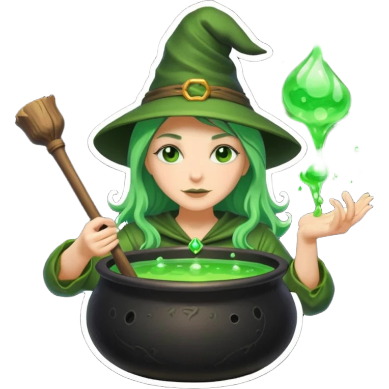 green witch cooking potion emoji