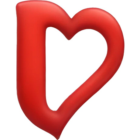 Red heart with the letter L in it  emoji