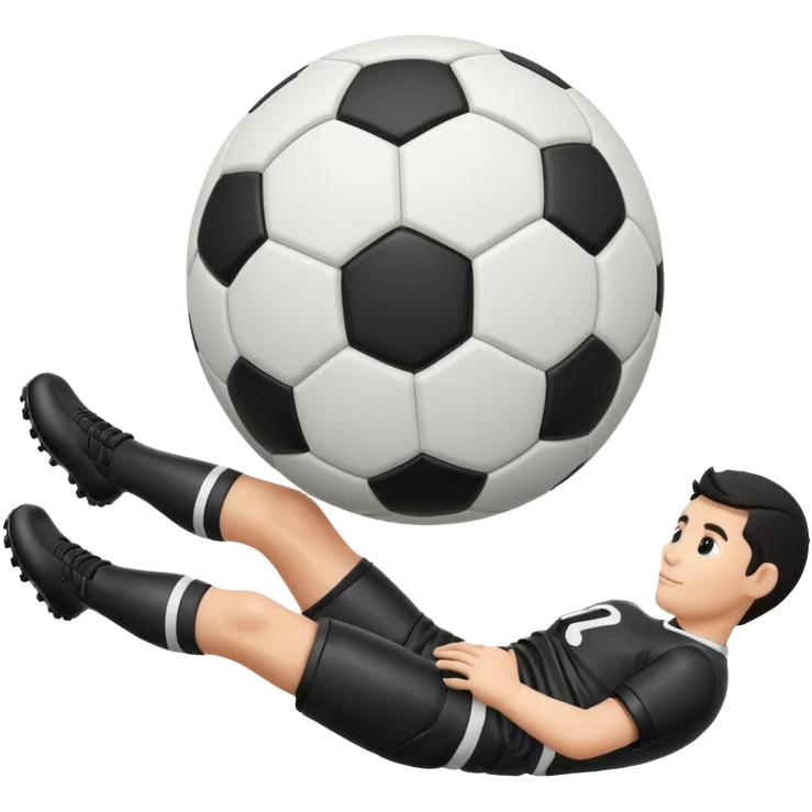 soccer ball in between player's legs emoji