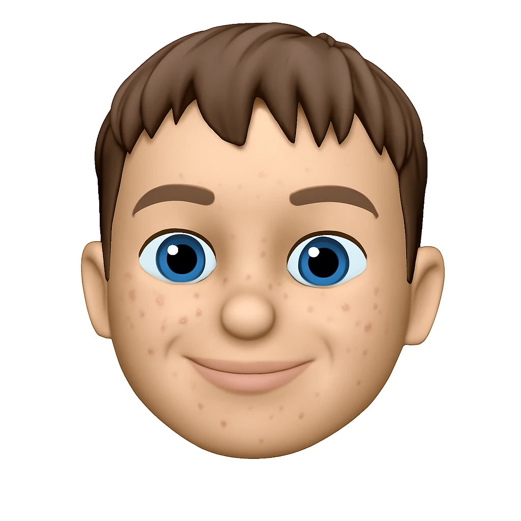 Convert this photo to a 3D emoji in Apple style, capturing the facial features and expression, with a clean background. The style should resemble Apple's 3D emoji style with smooth, rounded features and vibrant colors, maintaining the likeness and expression from the photo. emoji