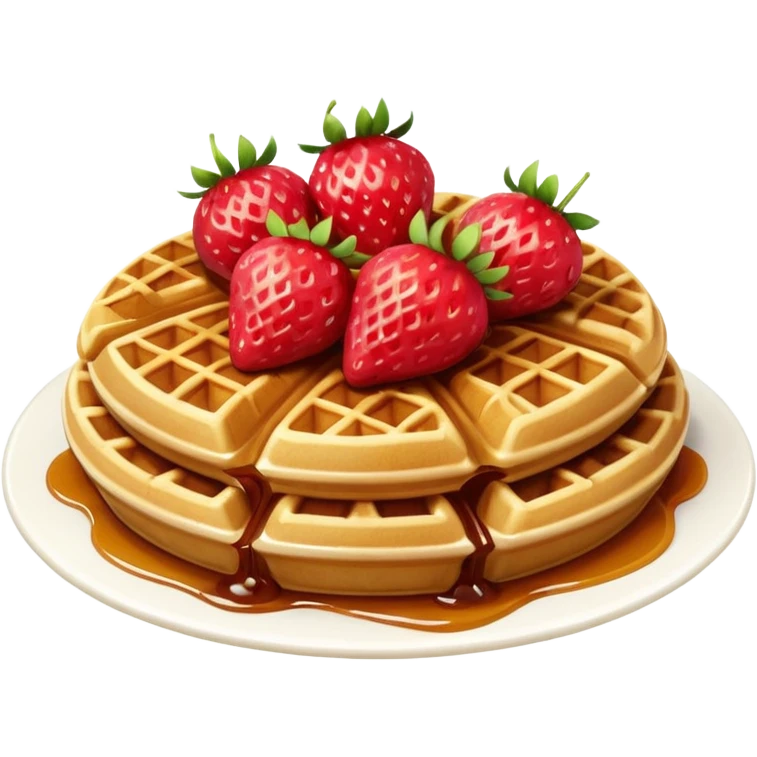 Waffle with strawberries on top emoji emoji