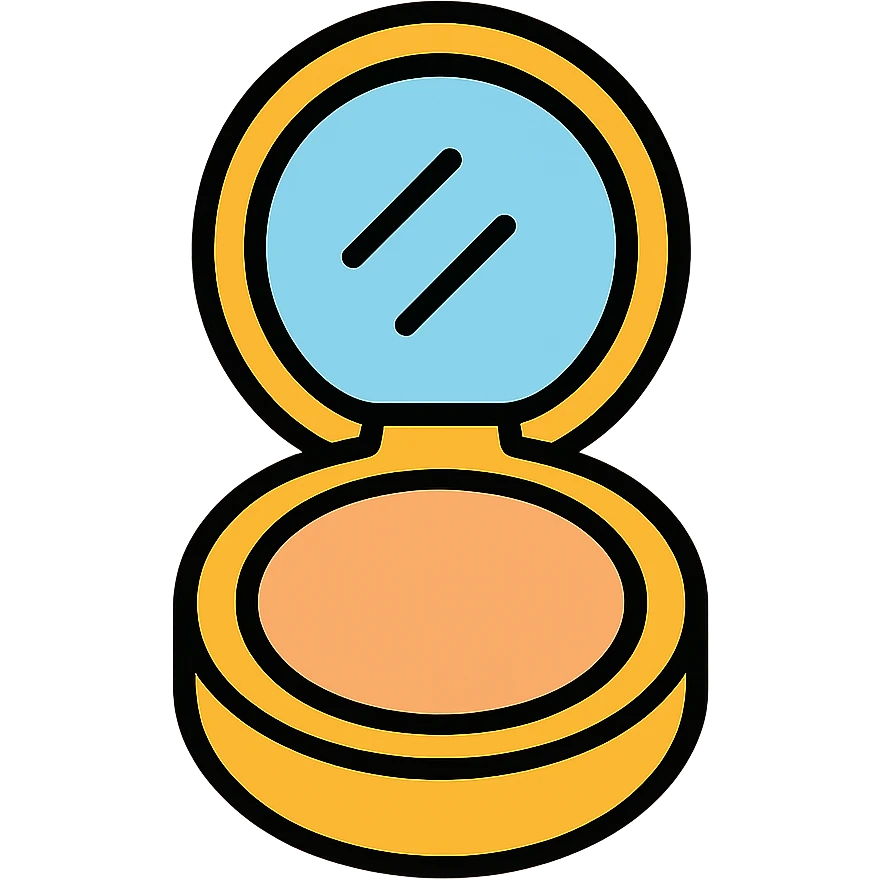 Foundation compact with mirror emoji