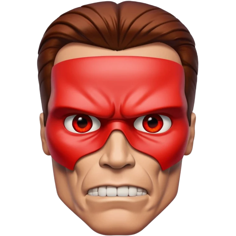 Red eyed half face Terminator Arnold Schwarzenegger emoji