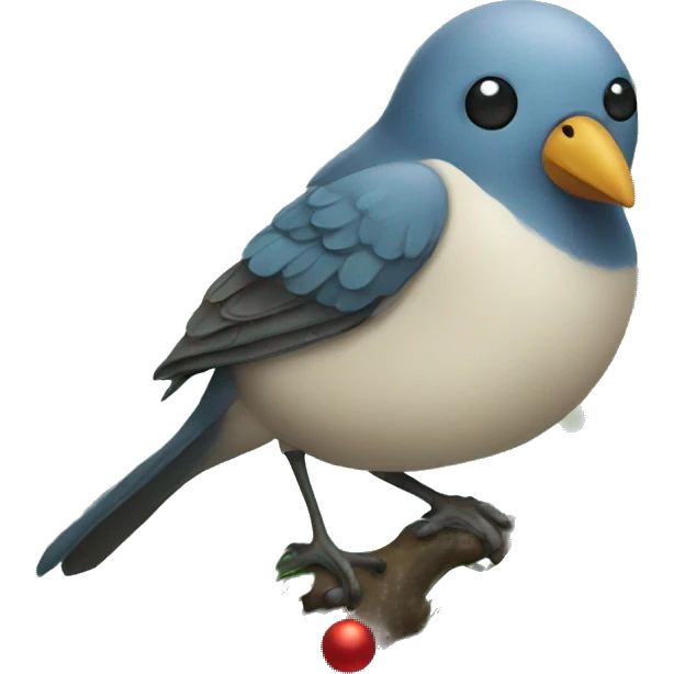 bird on Christmas tree emoji
