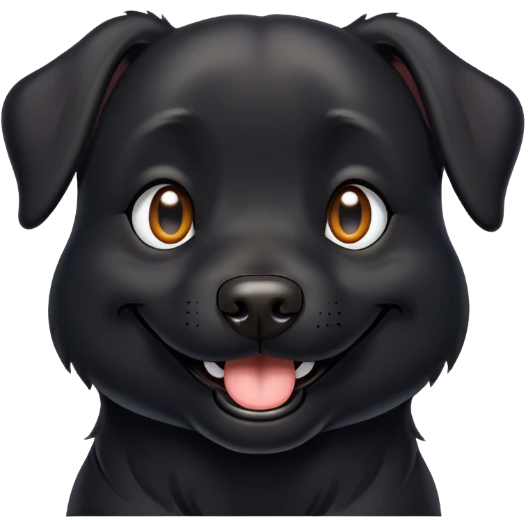 back dog with smile emoji