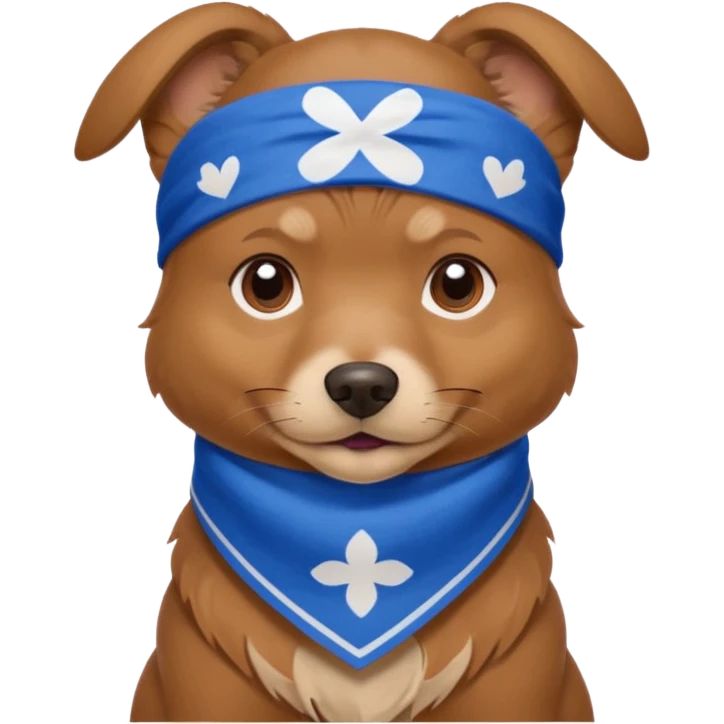 Dog with blue Bandannas emoji