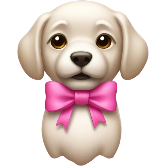 Dow with pink bow  emoji