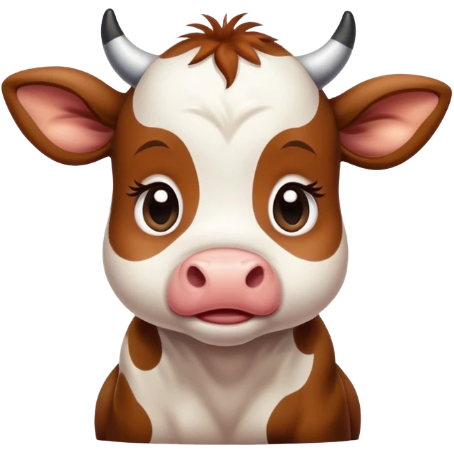 sad baby cow pleading emoji