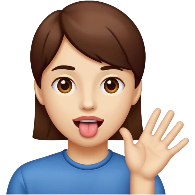 tounge out with hands to the side emoji