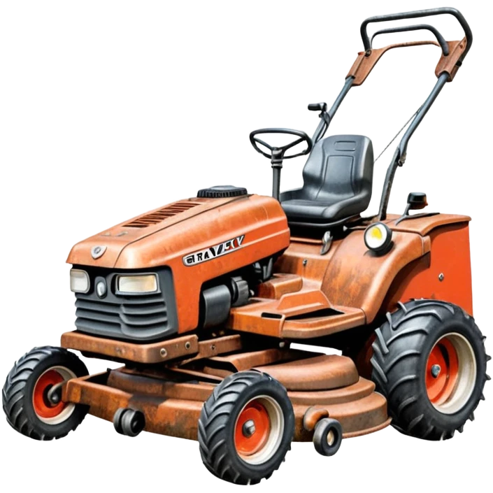 pencil drawing of a gravely mower emoji