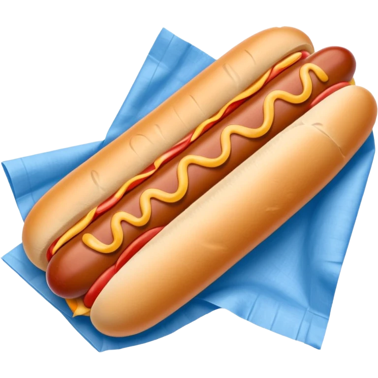 hotdog with napkin blue (#00A3E0) and red (#F9423A) emoji