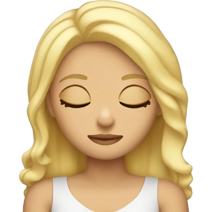 Girl with blonde hair sleeping emoji