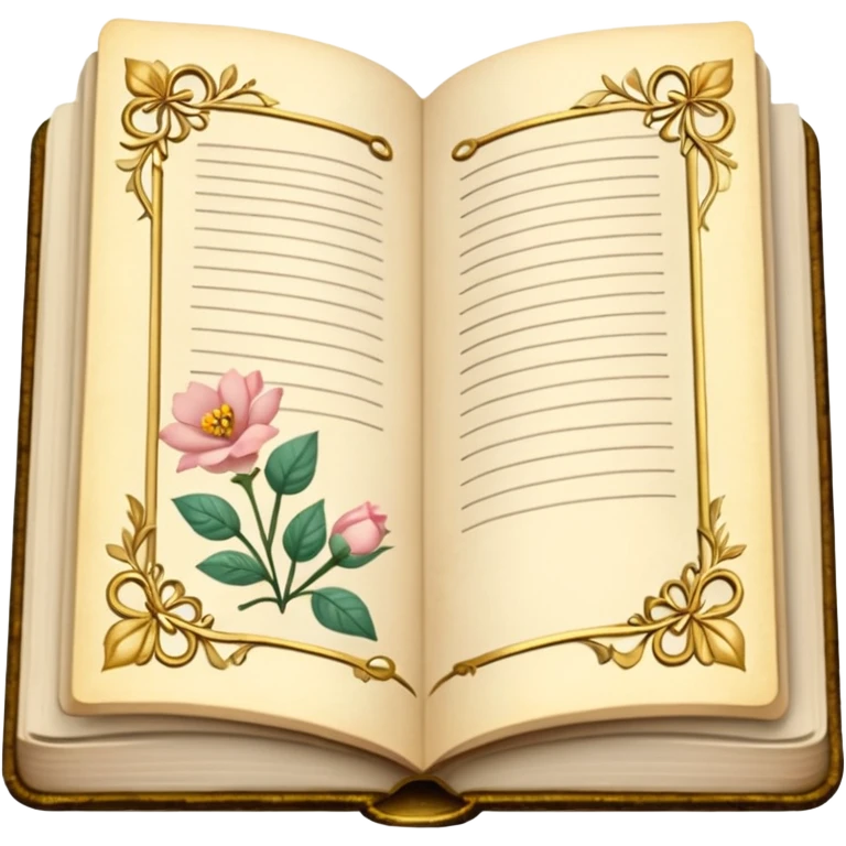 open journal book with writting pretty emoji