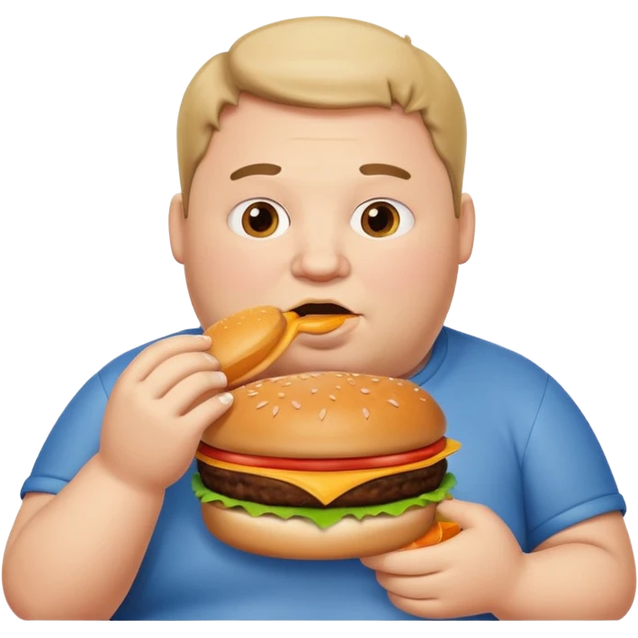 fat guy eating burger emoji