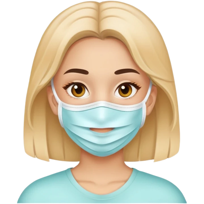 Chica con una mascarilla facial emoji